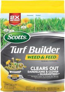 Scotts Turf Builder Weed & Feed3, Weed Killer Plus Lawn Fertilizer, Controls Dandelion and Clover,